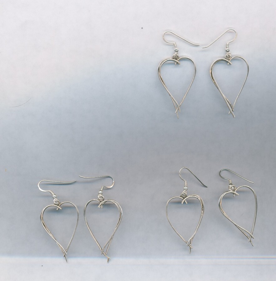 925 SIlver Heart Earrings 